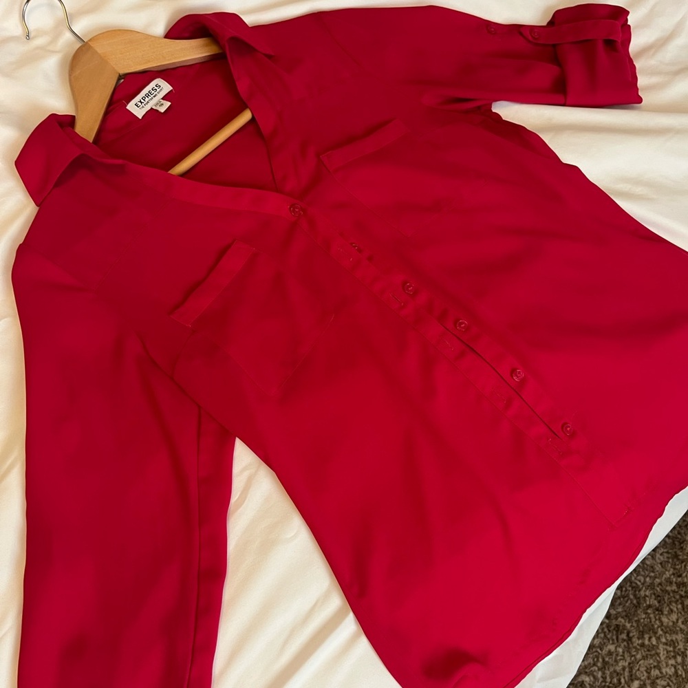 Express Vibrant Red Portofino Shirt